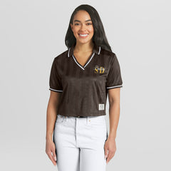 San Diego Padres WEAR by Erin Andrews Women's Cropped Polo | MLB Shop