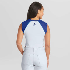 Kansas City Royals WEAR by Erin Andrews Women's Cooperstown Cropped Raglan Tank Top | MLB Online