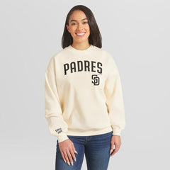 San Diego Padres WEAR by Erin Andrews Women's Heavyweight Crew Neck Sweatshirt | MLB New