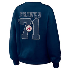 Atlanta Braves WEAR by Erin Andrews Women's Heavyweight Crew Neck Sweatshirt | MLB Outlet