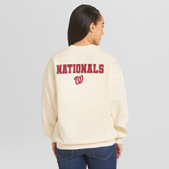 Washington Nationals WEAR by Erin Andrews Women's Heavyweight Crew Neck Sweatshirt | MLB Discount