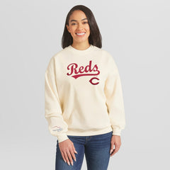 Cincinnati Reds WEAR by Erin Andrews Women's Heavyweight Crew Neck Sweatshirt | MLB Near me