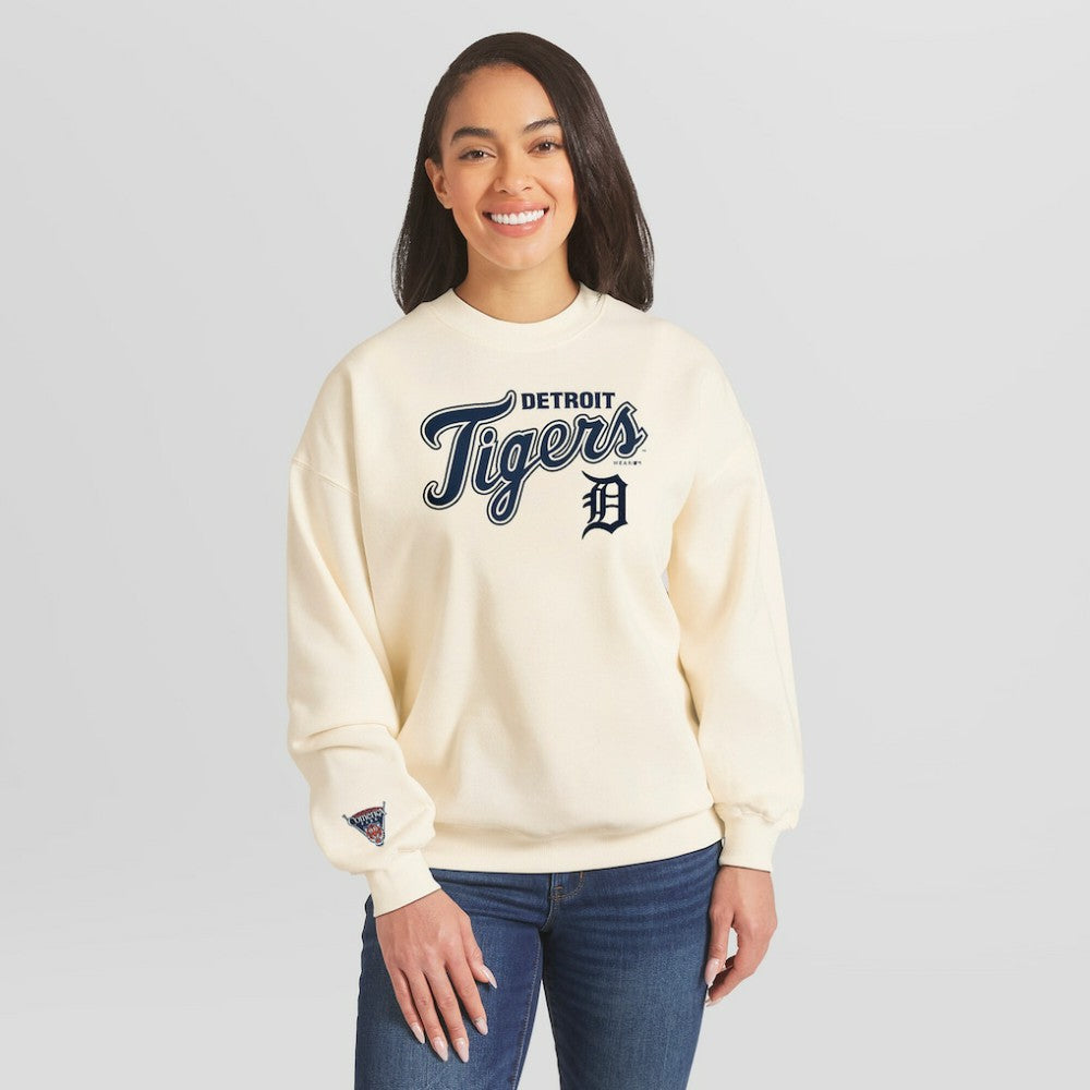 Detroit Tigers WEAR by Erin Andrews Women's Heavyweight Crew Neck Sweatshirt | MLB Near me