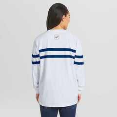 Los Angeles Dodgers WEAR by Erin Andrews Women's Oversized Long Sleeve Striped T-Shirt | MLB Sale