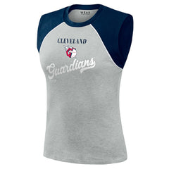 Cleveland Guardians WEAR by Erin Andrews Women's Cropped Raglan Tank Top | MLB Online