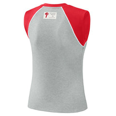 Philadelphia Phillies WEAR by Erin Andrews Women's Cropped Raglan Tank Top | MLB Sale