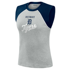 Detroit Tigers WEAR by Erin Andrews Women's Cropped Raglan Tank Top | MLB For sale