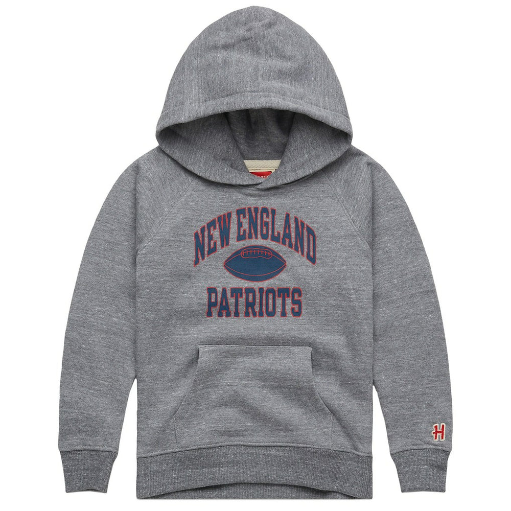 New England Patriots Homage Youth Gridiron Tri-Blend Hoodie