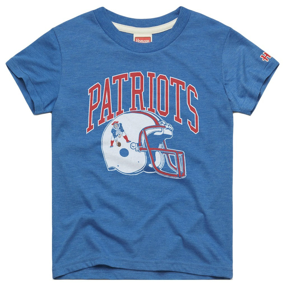 New England Patriots Homage Youth Helmet Retro Tri-Blend T-Shirt