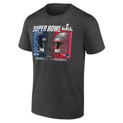 New England Patriots Fanatics vs. Seattle Seahawks Super Bowl LX Big & Tall Final Battle Dueling T-Shirt