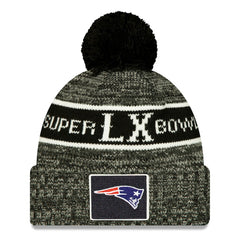 New England Patriots New Era Super Bowl LX Cuffed Knit Hat with Pom