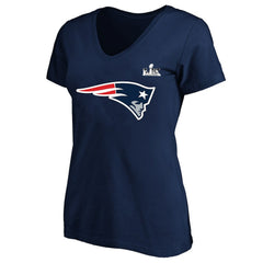 New England Patriots Fanatics Drake Maye Women's Super Bowl LX Patch Plus Size Name & Number V-Neck T-Shirt