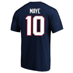 New England Patriots Fanatics Drake Maye Super Bowl LX Patch Big & Tall Name & Number T-Shirt