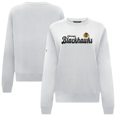 Chicago Blackhawks Levelwear Women's Yvette Big Script Tri-Blend Sweatshirt For Sale