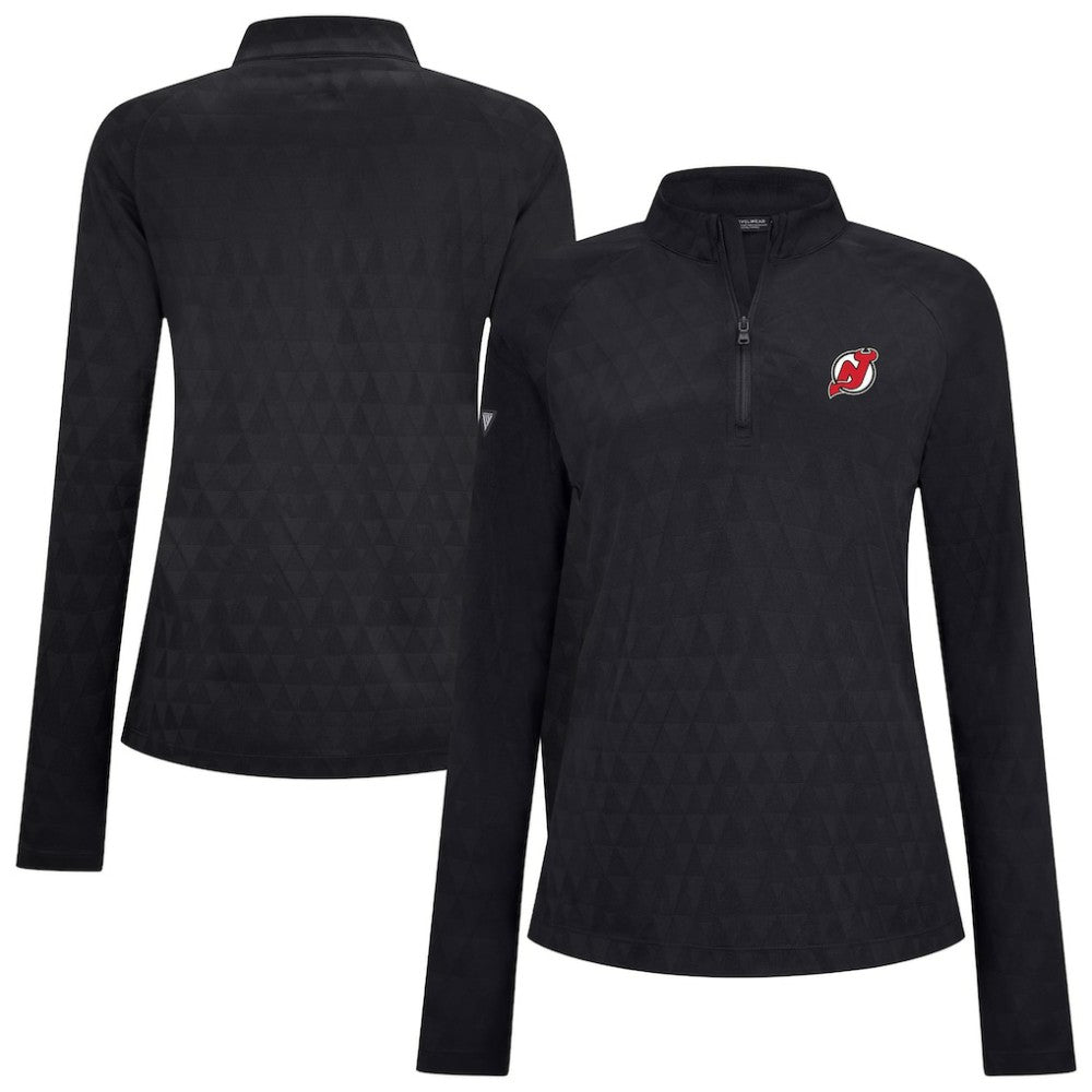 New Jersey Devils Levelwear Women's Spike Raglan Quarter-Zip Top For Sale