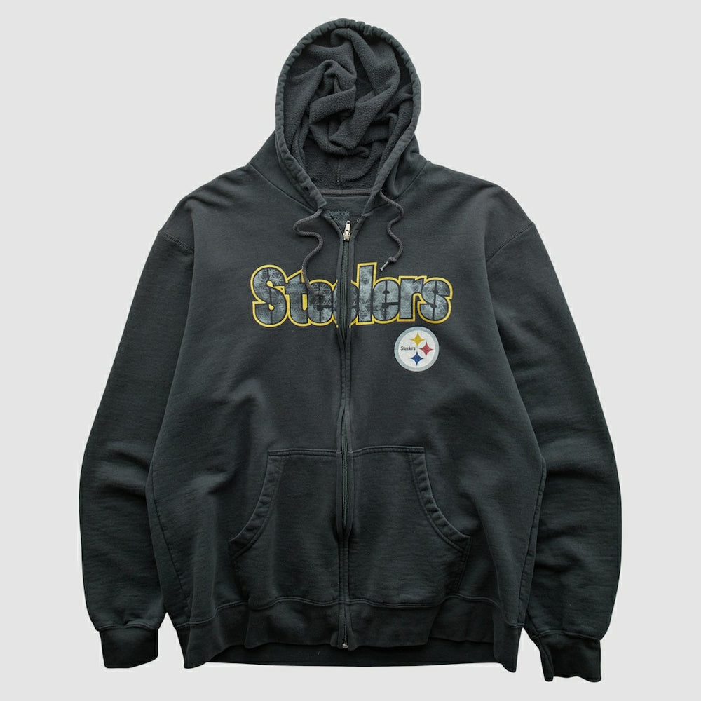 Pittsburgh Steelers Fanatics Reebok 2000s Hooded Full Zip Sweatshirt