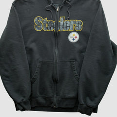 Pittsburgh Steelers Fanatics Reebok 2000s Hooded Full Zip Sweatshirt
