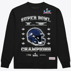 Seattle Seahawks Mitchell & Ness Super Bowl LX Champions Helmet Sweatshirt