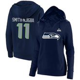 Seattle Seahawks Fanatics Jaxon Smith-Njigba Women's Super Bowl LX Champions Plus Size Name & Number Fleece Hoodie