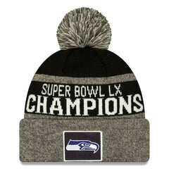 Seattle Seahawks New Era Super Bowl LX Champions Parade Cuffed Knit Hat with Pom