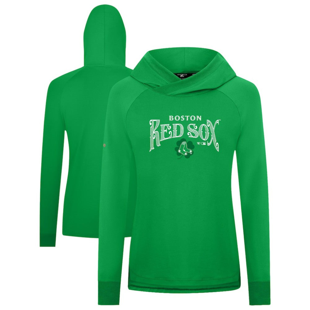 Boston Red Sox Levelwear Women's St. Patrick's Day Slender Raglan Hoodie | MLB New