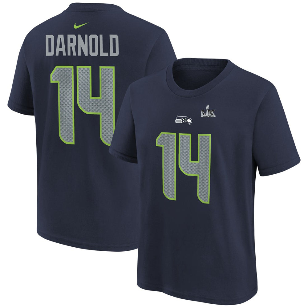 Seattle Seahawks Nike Sam Darnold Youth Super Bowl LX Name & Number T-Shirt