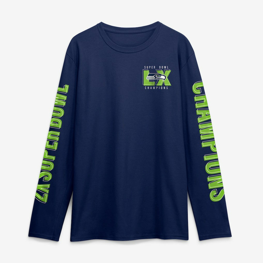 Seattle Seahawks Fanatics Two-Time Super Bowl Champions Big & Tall Own The Moments Long Sleeve T-Shirt
