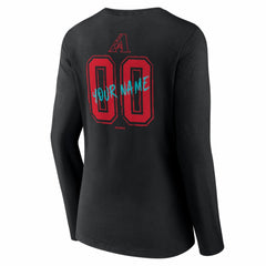 Arizona Diamondbacks Women's Hustle Personalized Name & Number Long Sleeve V-Neck T-Shirt | MLB Discount