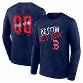 Boston Red Sox Hustle Personalized Name & Number Long Sleeve T-Shirt | MLB On Sale