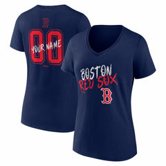 Boston Red Sox Women's Hustle Personalized Name & Number V-Neck T-Shirt | MLB US