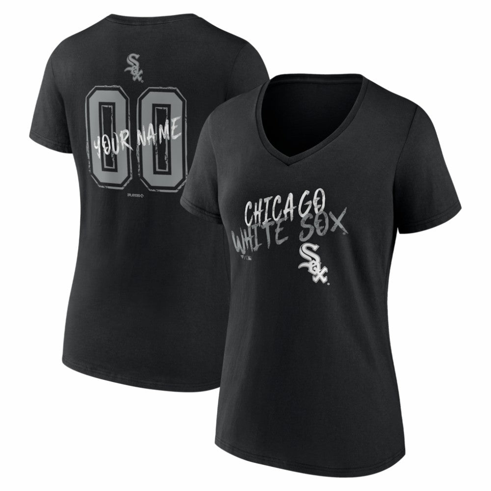 Chicago White Sox Women's Hustle Personalized Name & Number V-Neck T-Shirt | MLB Discount