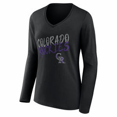 Colorado Rockies Women's Hustle Personalized Name & Number Long Sleeve V-Neck T-Shirt | MLB Shop
