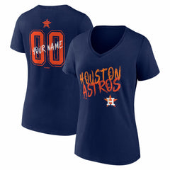 Houston Astros Women's Hustle Personalized Name & Number V-Neck T-Shirt | MLB On Sale