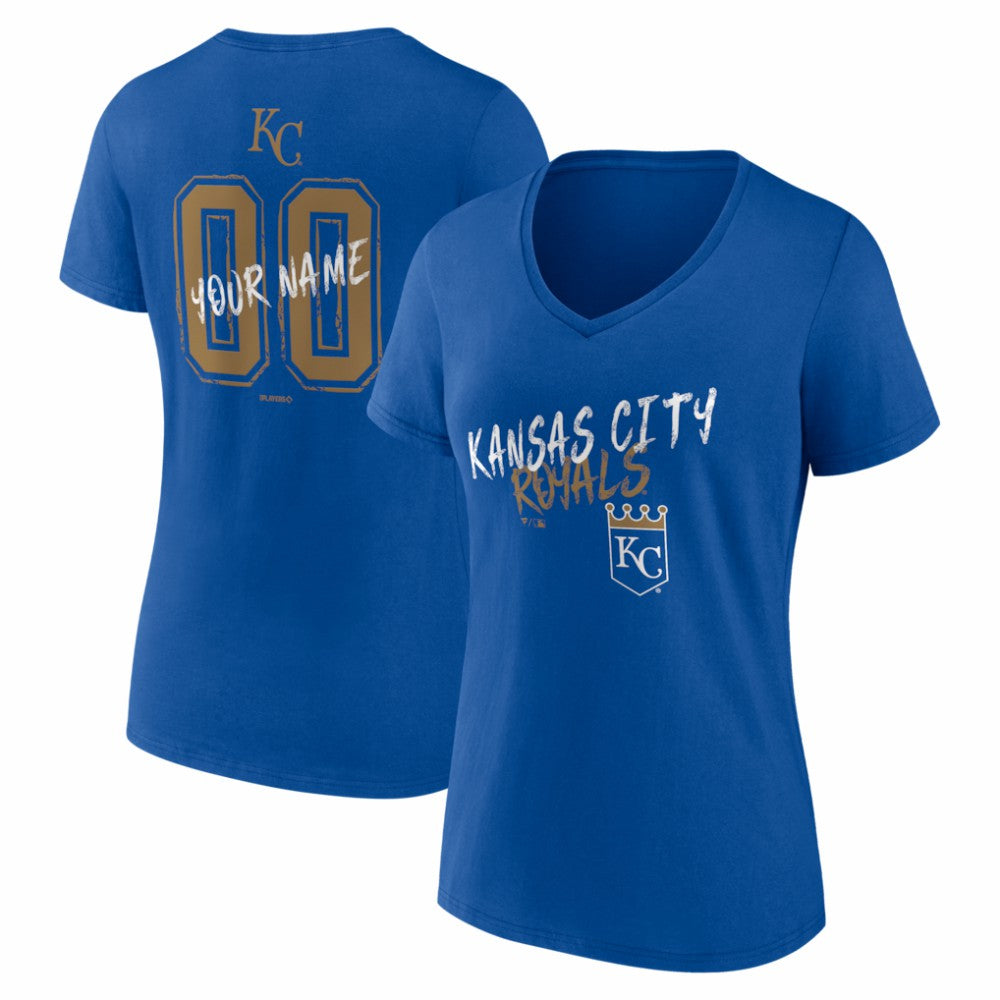Kansas City Royals Women's Hustle Personalized Name & Number V-Neck T-Shirt | MLB US
