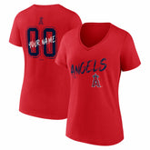 Los Angeles Angels Women's Hustle Personalized Name & Number V-Neck T-Shirt | MLB Online