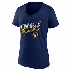 Milwaukee Brewers Women's Hustle Personalized Name & Number V-Neck T-Shirt | MLB New