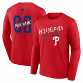 Philadelphia Phillies Hustle Personalized Name & Number Long Sleeve T-Shirt | MLB On Sale