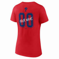 Philadelphia Phillies Women's Hustle Personalized Name & Number V-Neck T-Shirt | MLB Outlet