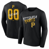 Pittsburgh Pirates Hustle Personalized Name & Number Long Sleeve T-Shirt | MLB New