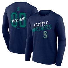 Seattle Mariners Hustle Personalized Name & Number Long Sleeve T-Shirt | MLB Discount