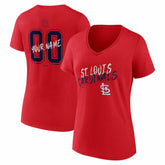 St. Louis Cardinals Women's Hustle Personalized Name & Number V-Neck T-Shirt | MLB Shop