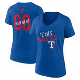 Texas Rangers Women's Hustle Personalized Name & Number V-Neck T-Shirt | MLB US