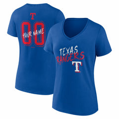 Texas Rangers Women's Hustle Personalized Name & Number V-Neck T-Shirt | MLB US