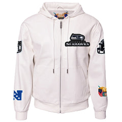 Seattle Seahawks Jeff Hamilton Vegan Leather Full-Zip Hooded Jacket