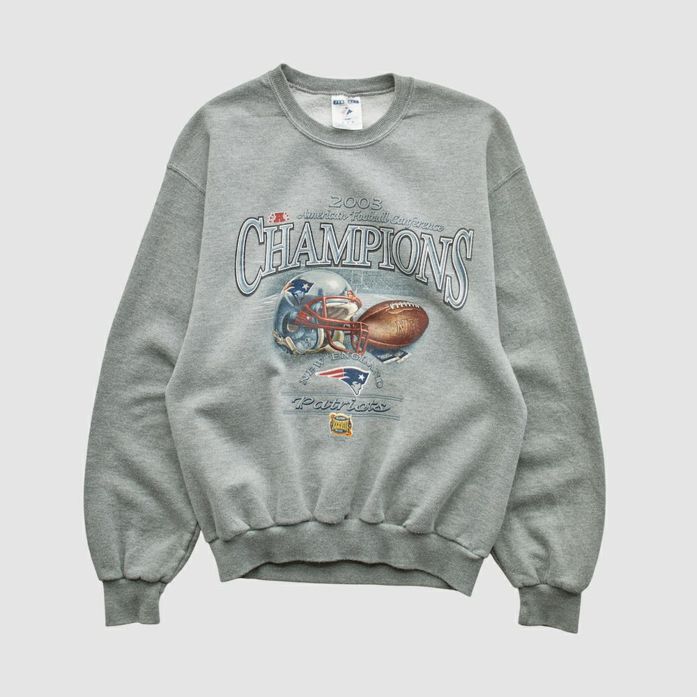 New England Patriots Fanatics American Football Conference Jerzees 2003 Pullover Sweatshirt