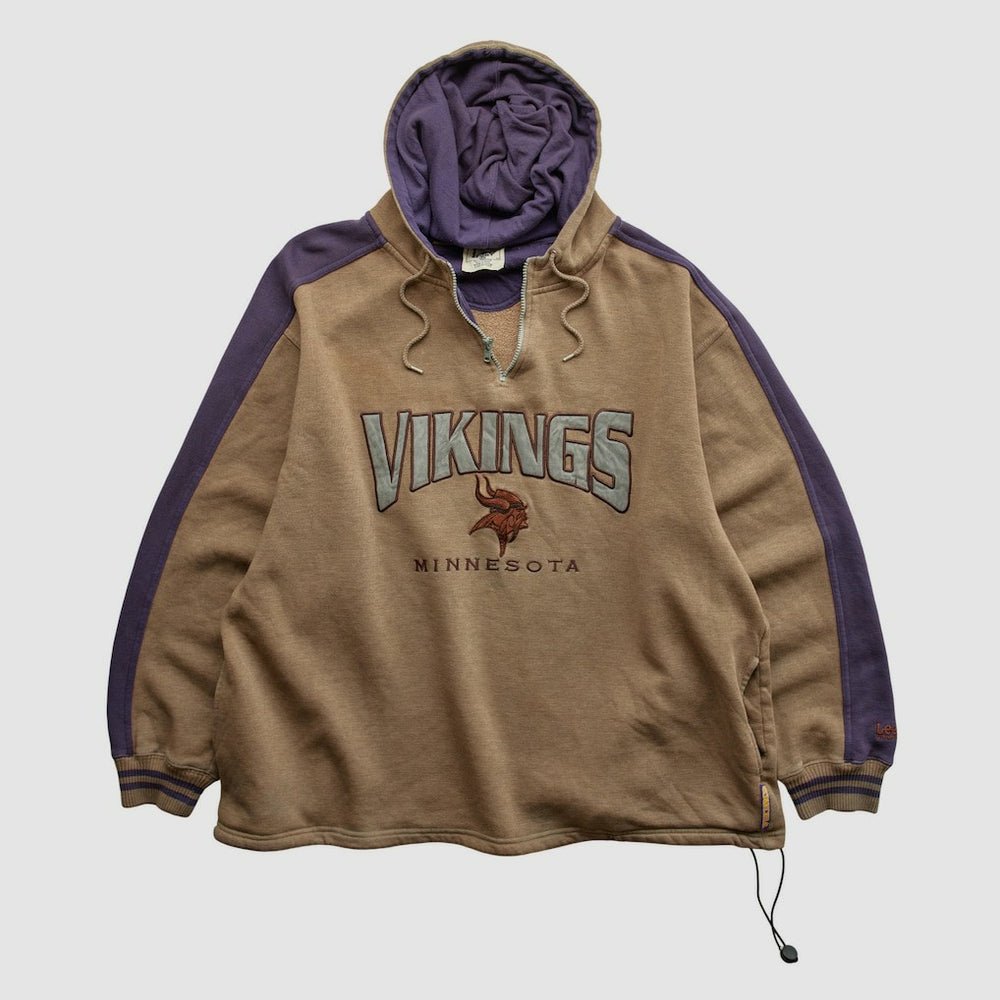 Minnesota Vikings Fanatics Lee Sport 90s Hooded 1/4 Zip Sweatshirt