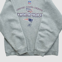 New England Patriots Fanatics Super Bowl XXXVI Fruit of The Loom 2002 Pullover Sweatshirt