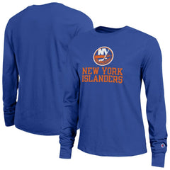 New York Islanders Champion Women's Wordmark Lockup Long Sleeve T-Shirt On Sale