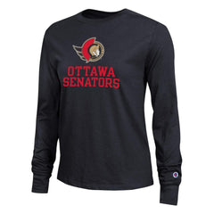 Ottawa Senators Champion Women's Wordmark Lockup Long Sleeve T-Shirt Sale