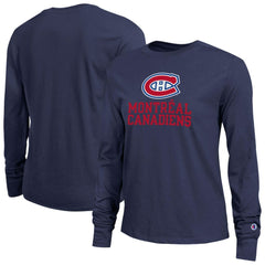 Montreal Canadiens Champion Women's Wordmark Lockup Long Sleeve T-Shirt Sale